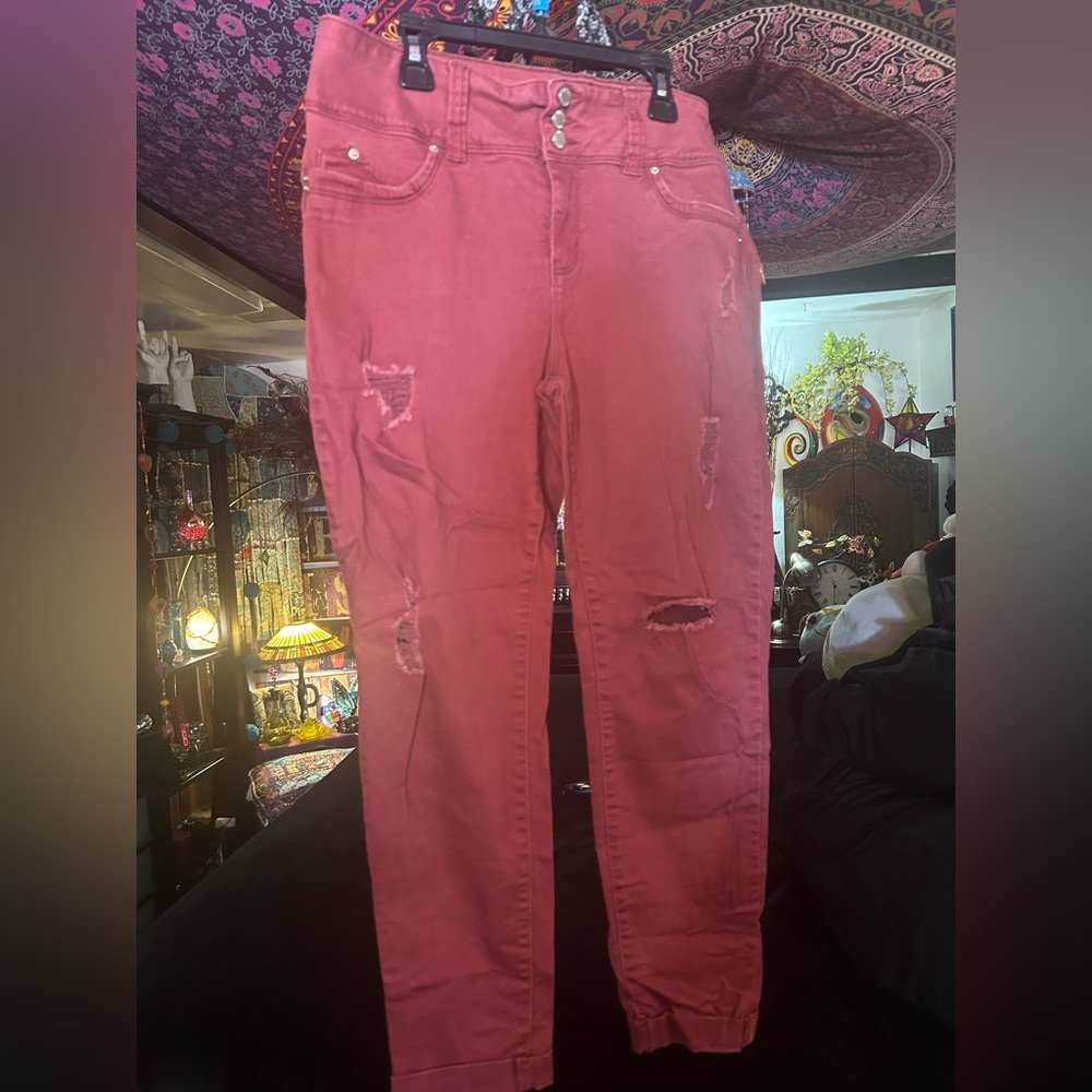 YMI Distressed Rose Skinny Jeans